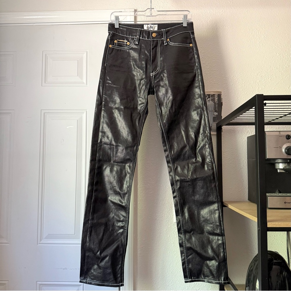 Eytys Black Faux Leather Skinny Jeans
